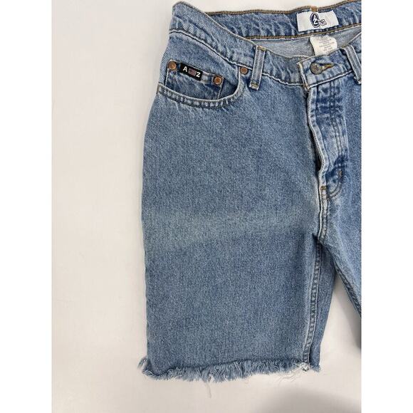 Vtg 90s Arizona Cut Off Button Fly Denim Jean Shorts Womens Size 7 7.5” Inseam - Picture 2 of 8